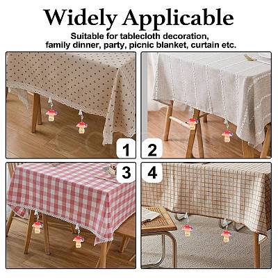4Pcs Mushroom Resin Tablecloth Weights HJEW-SW00128-05-1