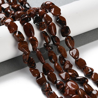Natural Mahogany Obsidian Beads Strands G-P497-01C-05-1