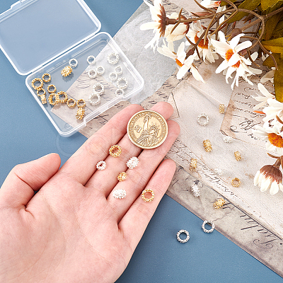 40Pcs 4 Style Eco-Friendly Rack Plating Brass Beads KK-PH0006-20-1