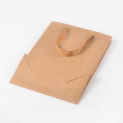 Rectangle Kraft Paper Bags with Handle AJEW-L048A-02-1