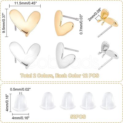 24Pcs Iron Stud Earring Findings FIND-UN0001-20-1