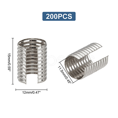200Pcs Iron Folding Crimp Ends IFIN-GA0001-50C-1