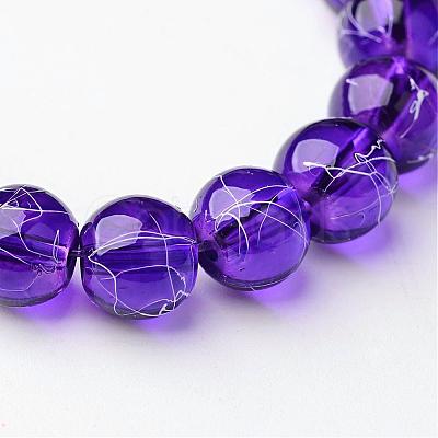 Drawbench Transparent Glass Round Beads Strands X-GLAD-Q012-8mm-16-1