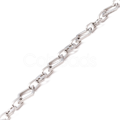 Non-Tarnish 304 Stainless Steel Rhombus & Coffee Bean Link Chains CHS-F017-03P-1