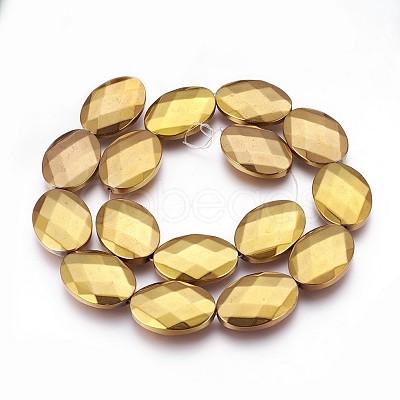Electroplated Non-magnetic Synthetic Hematite Beads Strands G-P392-V06-1