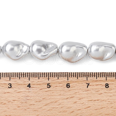 Electroplate Opaque Glass Imitation Pearl Beads Strands EGLA-H113-08B-1