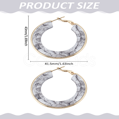 1 Pair 304 Stainless Steel Hoop Earrings For Women EJEW-LP0011-06C-1