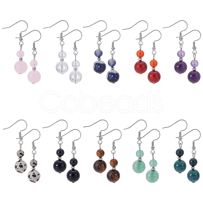 10Pair 304 Stainless Steel Dangle Earring EJEW-WH00001-1