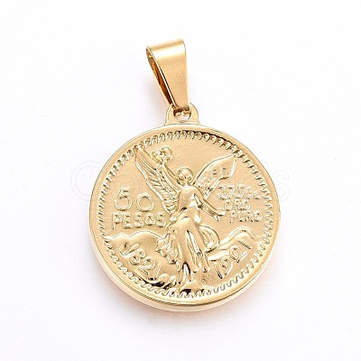 304 Stainless Steel Pendants STAS-H458-03G-1