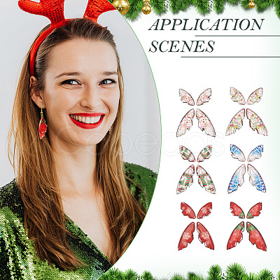 DIY Christmas Theme Epoxy Resin Wing Dangle Earring Kits DIY-TA0010-31-1