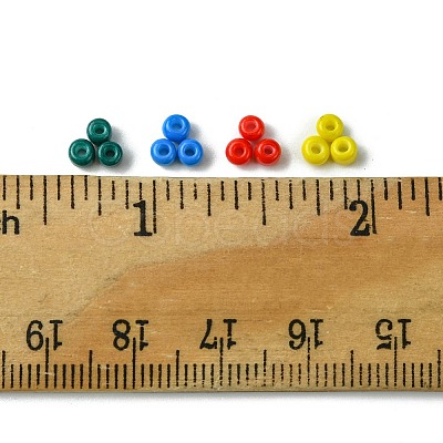 800pcs 4 Colors Baking Paint 15/0 Glass Round Seed Beads SEED-FS0001-21B-1