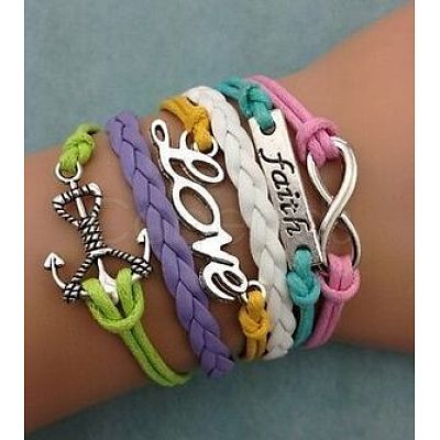 Suede & Imitation Leather Cord Knitted Multi-strand Bracelets WGD6FE3-03-1