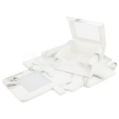 Marble Pattern Paper Cardboard Jewelry Boxes CON-FH0001-28-1