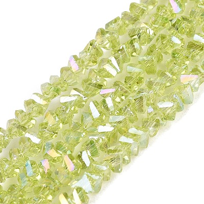 Electroplate Transparent Glass Beads Strands EGLA-Q139-01A-A17-1