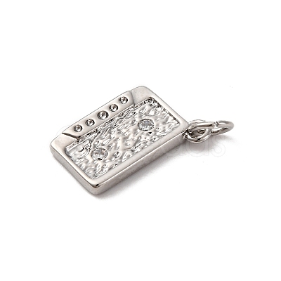 Brass Micro Pave Cubic Zirconia Pendants KK-P308-34P-1