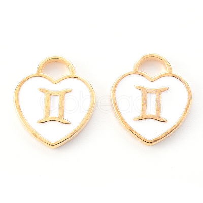 Light Gold Plated Alloy Enamel Pendants ENAM-R136-30-04-1