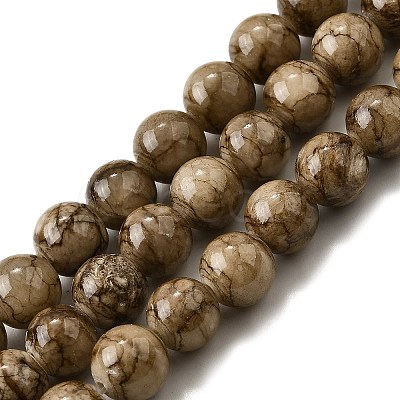 Natural Dyed Marble Beads Strands G-D315-A01-03-4mm-1