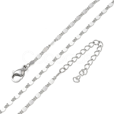 2MM 304 Stainless Steel Oval Link Chain Necklaces NJEW-D328-02P-1