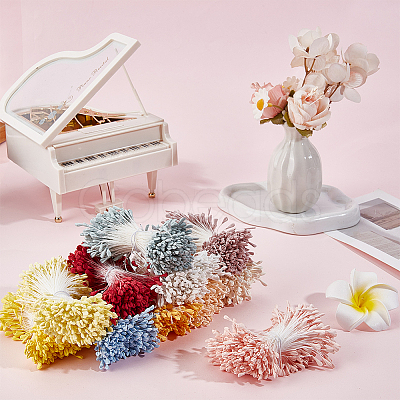 11 Bundles 11 Colors Gypsum with Cotton Cord Artificial Flower Core DIY-GF0014-55-1