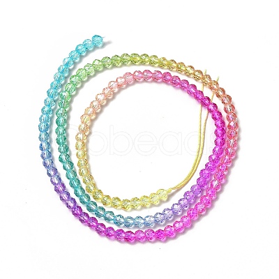 Transparent Gradient Color Glass Beads Strands X-GLAA-H021-01B-16-1