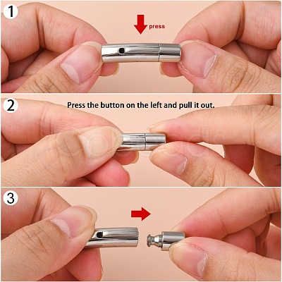 Tarnish Resistant Tube 304 Stainless Steel Bayonet Clasps X-STAS-Q034-1-1