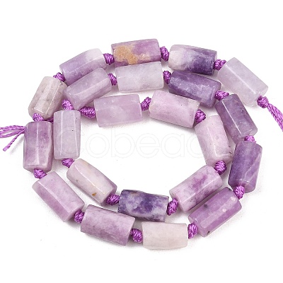 Natural Lepidolite/Purple Mica Stone Beads Strands G-A314-A03-01-1