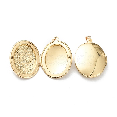 Brass Locket Pendants X-KK-P199-09G-1