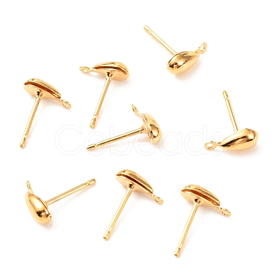 Brass Stud Earring Findings X-KK-F824-004G-1