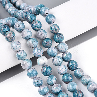 Dyed Synthetic Fossil Beads Strands G-T139-8mm-66G-1