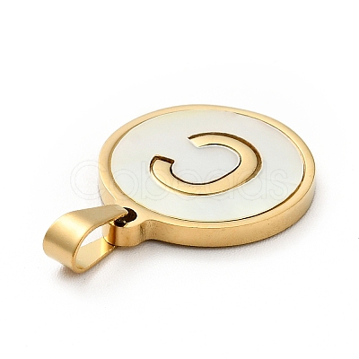 PVD Vacuum Plating 304 Stainless Steel with White Shell Pendants STAS-G268-01C-G-1