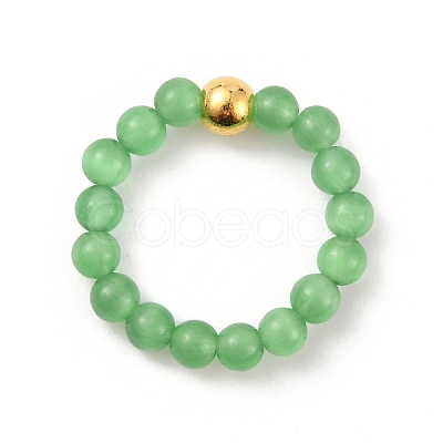 Natural Other Quartz Round Beaded Stretch Ring for Women RJEW-WH0014-01J-1