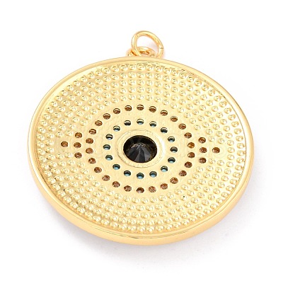 Real 18K Gold Plated Brass Micro Pave Cubic Zirconia Pendants ZIRC-L100-084G-1