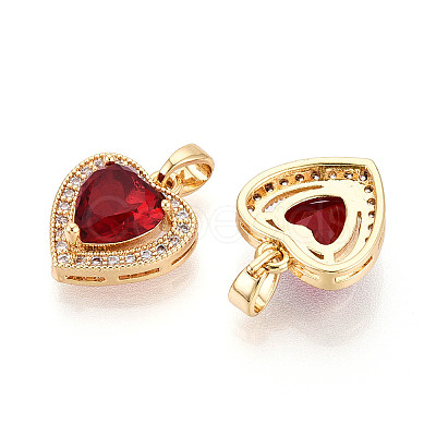 Brass Pave Cubic Zirconia Pendants KK-CJC0015-20G-04-1