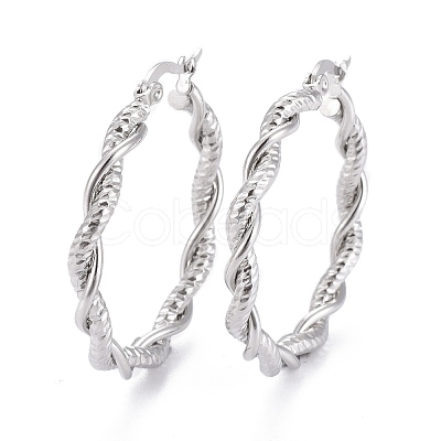 Tarnish Resistant 304 Stainless Steel Hoop Earring EJEW-F257-13P-1