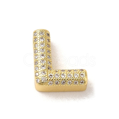 Brass Micro Pave Clear Cubic Zirconia Charms ZIRC-C009-01G-L-1