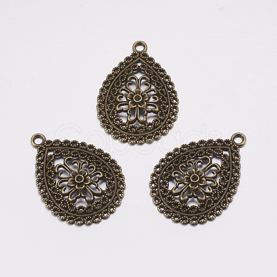 Teardrop Alloy Pendant Rhinestone Settings EA005Y-AB-1