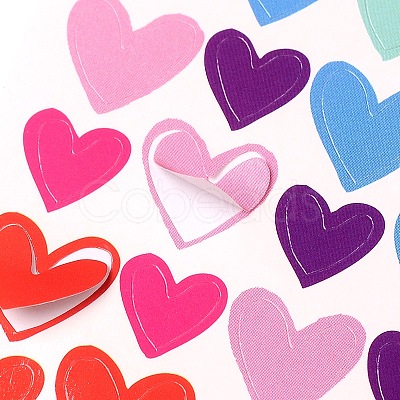 Heart Pattern DIY Cloth Picture Stickers AJEW-L053-02-1