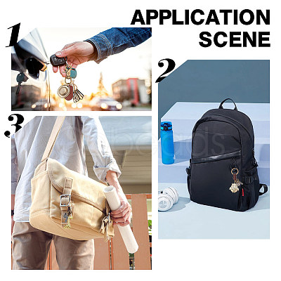 3Pcs 3 Style Retro Braided Cowhide Keychain KEYC-AR0001-30-1