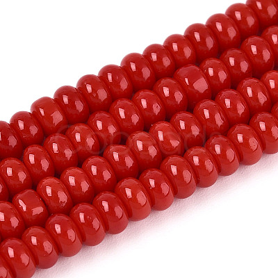 Opaque Solid Color Glass Beads Strands GLAA-ZX008-4mm-18N-1