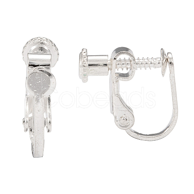 Brass Screw On Clip-on Earring Findings X-KK-L164-02S-1