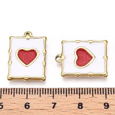 PVD Vacuum Plating 201 Stainless Steel Enamel Pendants X-STAS-J401-VC1034-1