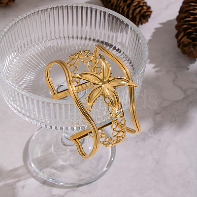 Vintage Starfish 304 Stainless Steel Cuff Bangles JJ9512-1
