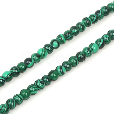 Imported Synthetic Malachite Round Beads Strands G-A130-2mm-J01-1