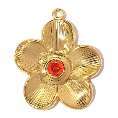 304 Stainless Steel with Hyacinth Rhinestone Pendants RB-OY001-62G-1