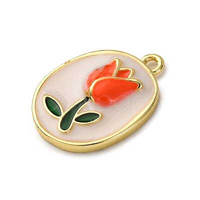Brass Enamel Pendants KK-C119-19B-01-1