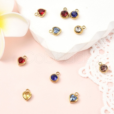 10Pcs 2 Styles 304 Stainless Steel Rhinestone Pendants STAS-YW0002-94-1