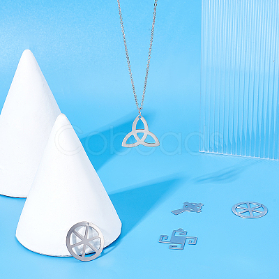 80Pcs 4 Style 201 Stainless Steel Pendants STAS-DC0006-40-1