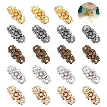 Nbeads 80 Sets 5 Colors Flower Alloy Snap Lock Clasps FIND-NB0004-03-1