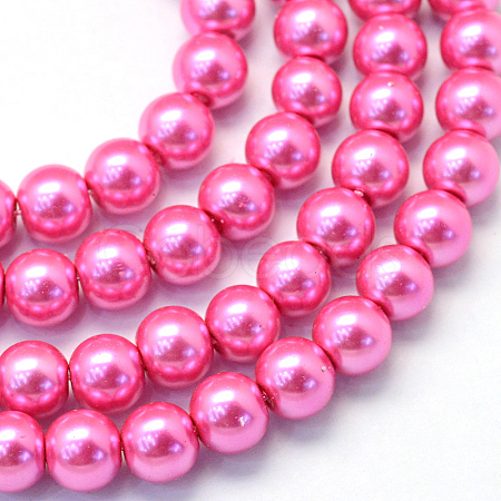 Baking Paint Pearlized Glass Pearl Round Bead Strands HY-Q003-6mm-54-1