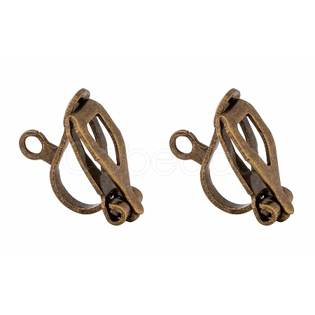 Brass Clip-on Earring Findings X-EC109-NFAB-1